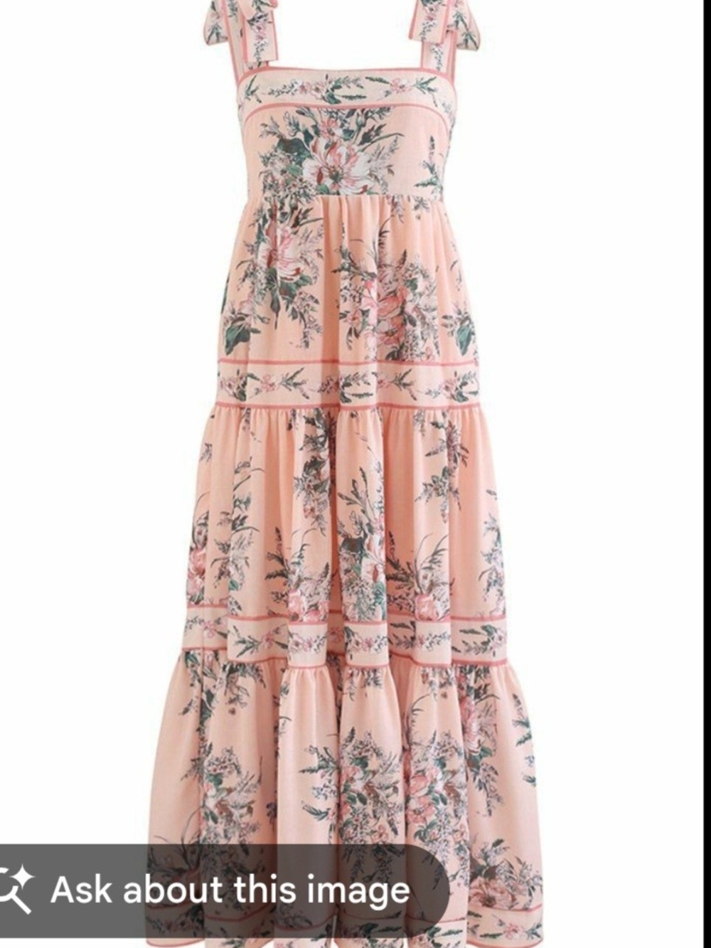 Chic WISH Pink Floral Tiered Maxi Dress XS